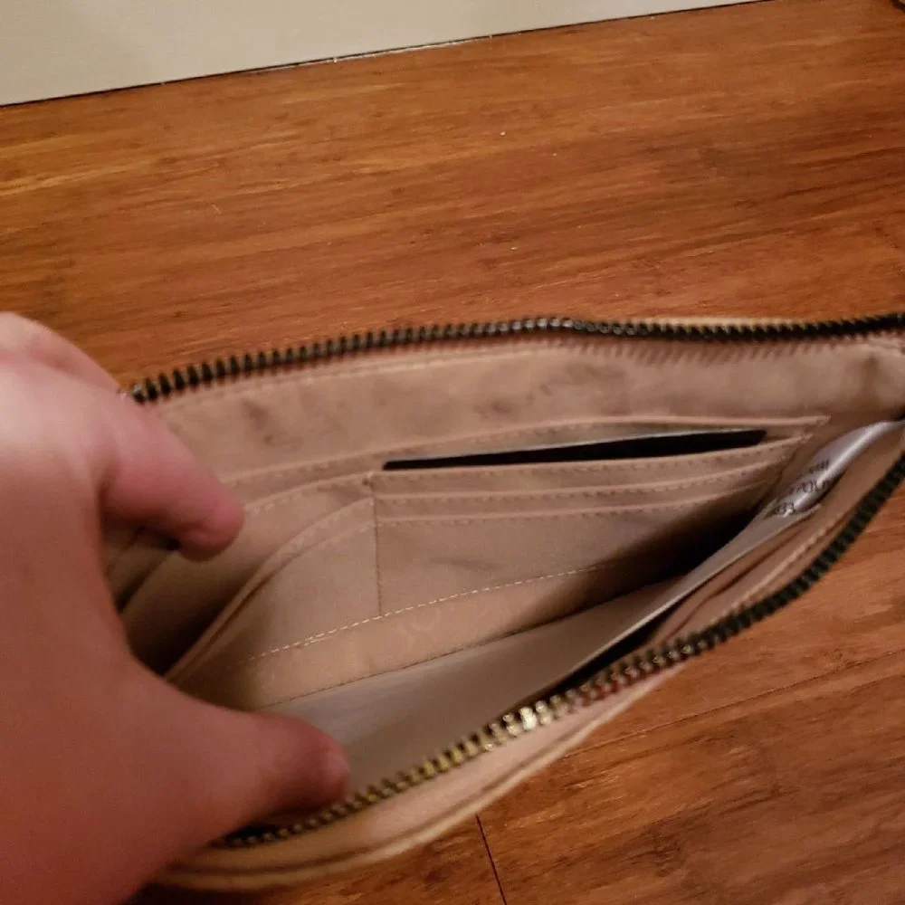 Tan Faux Woven Wristlet - Jones New York